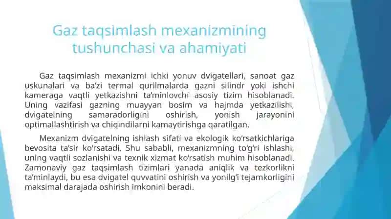 Gaz taqsimlash mexanizmi 2