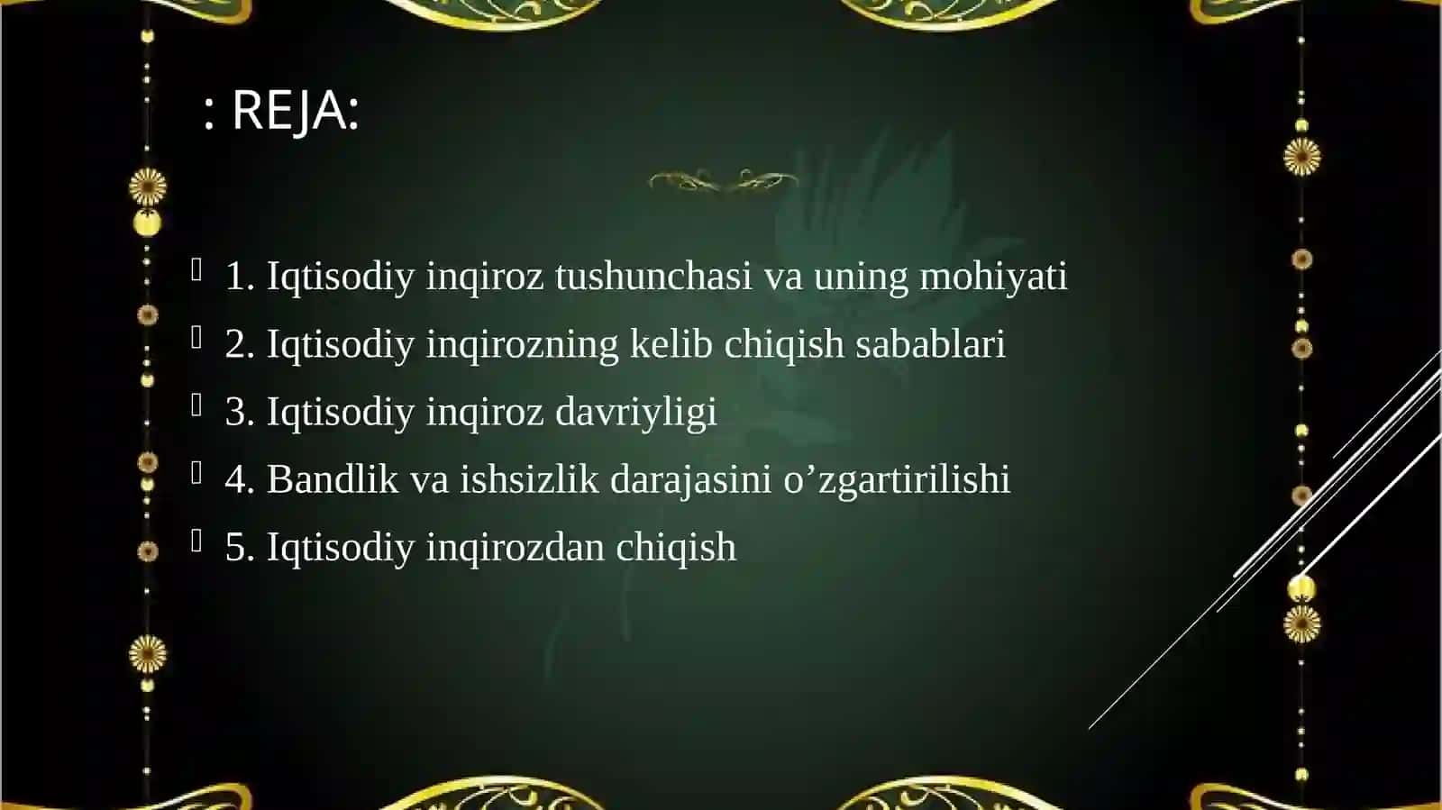 Iqtisodiy inqirozlar,ularning turlari va namoyon bo'lish xususiyatlari 2