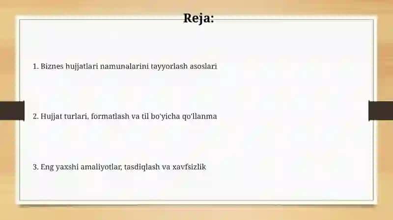 Ish yuritish hujjatlaridan namuna tayyorlash 2