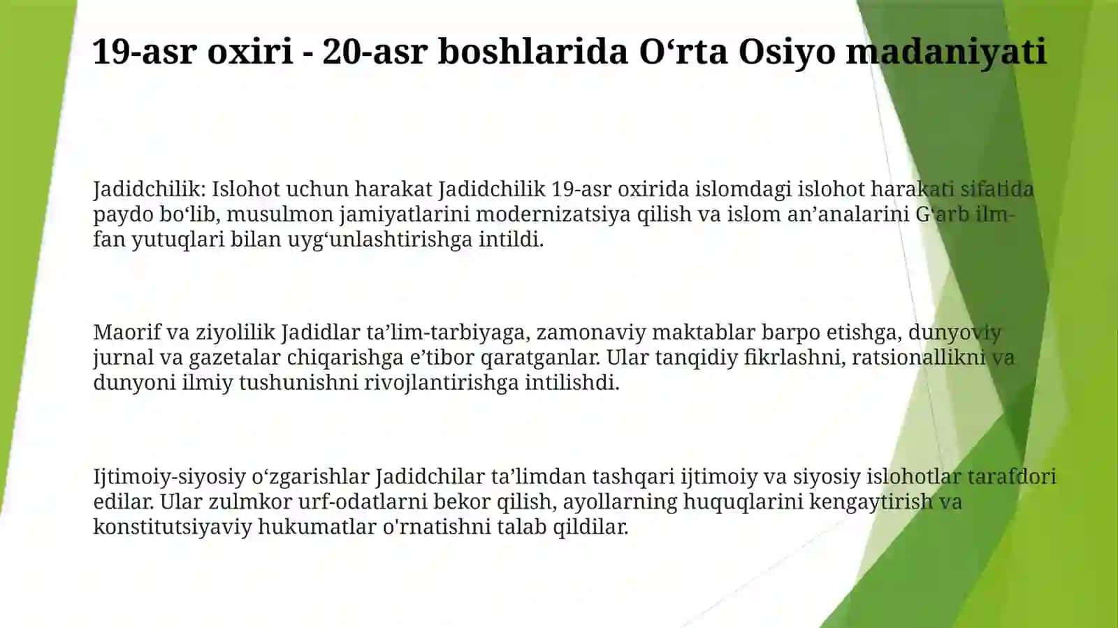 Jadidchilik: Islohot uchun harakat 2