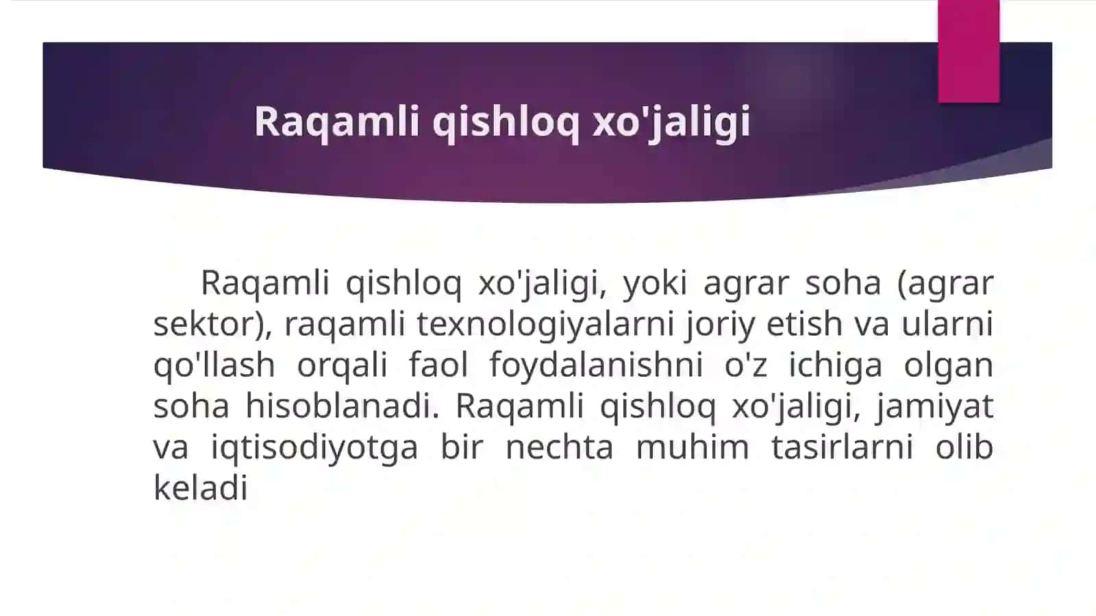 Raqamli qishloq xo'jaligini jamiyat va iqtisodiyotga tasiri 2