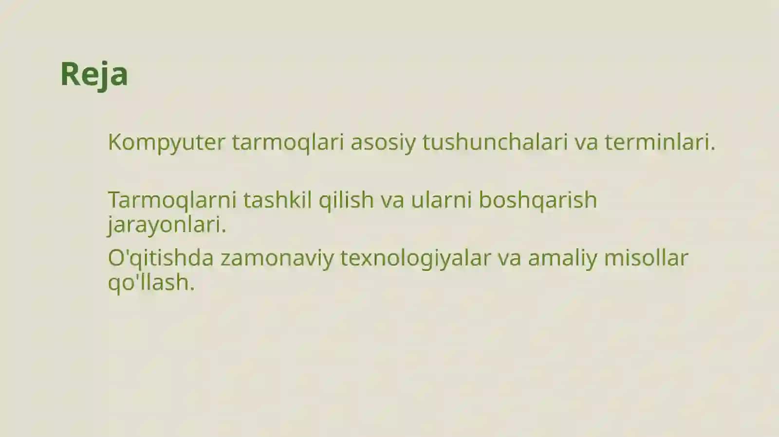 Kompyuter tarmoqlari mavzusini o'qitish metodikasi 2