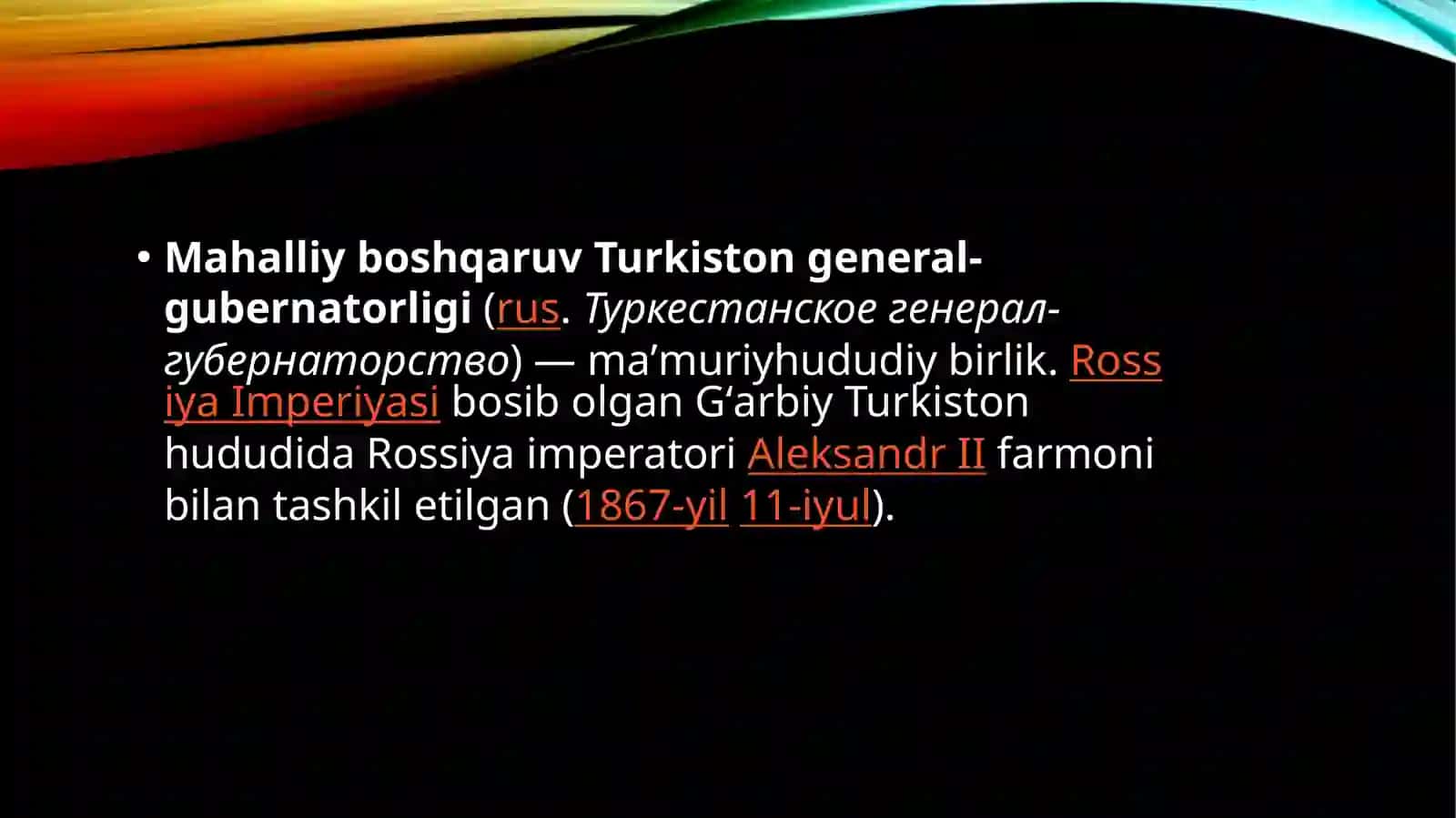 TURKISTON O’LKASINI BOSHQARISH HAQIDAGI QONUNNING ASOSIY MAZMUNI 2