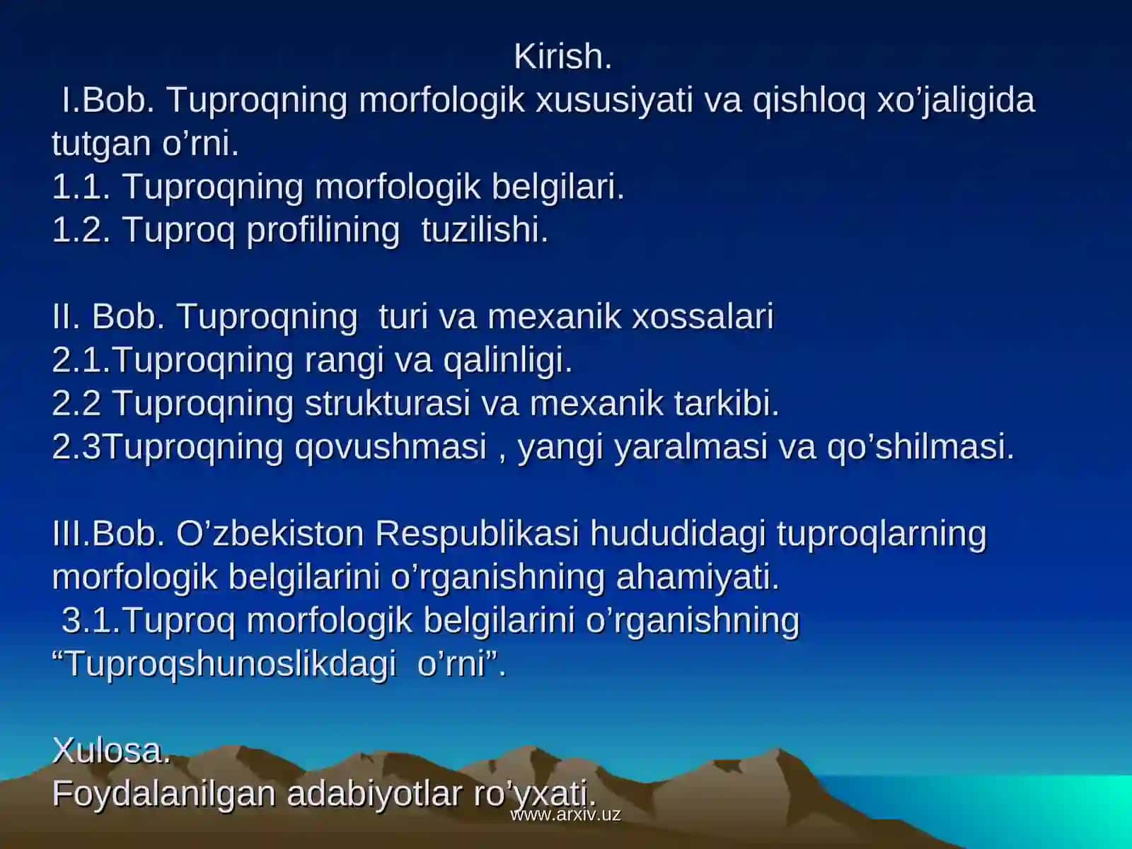 Tuproqning morfologikbelgilari 2