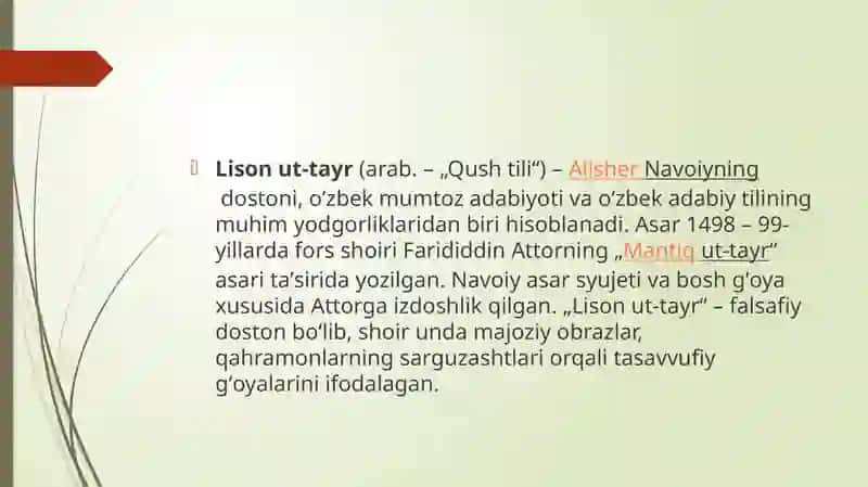 “Lison ut-tayr”da navoiyning badiiy uslubiy mahorati 2