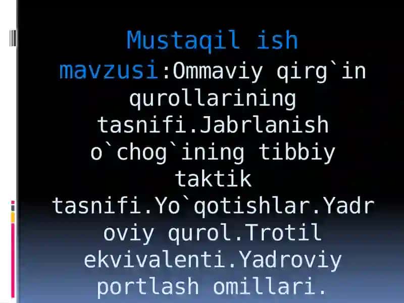 Ommaviy qirg'inqurollari 2