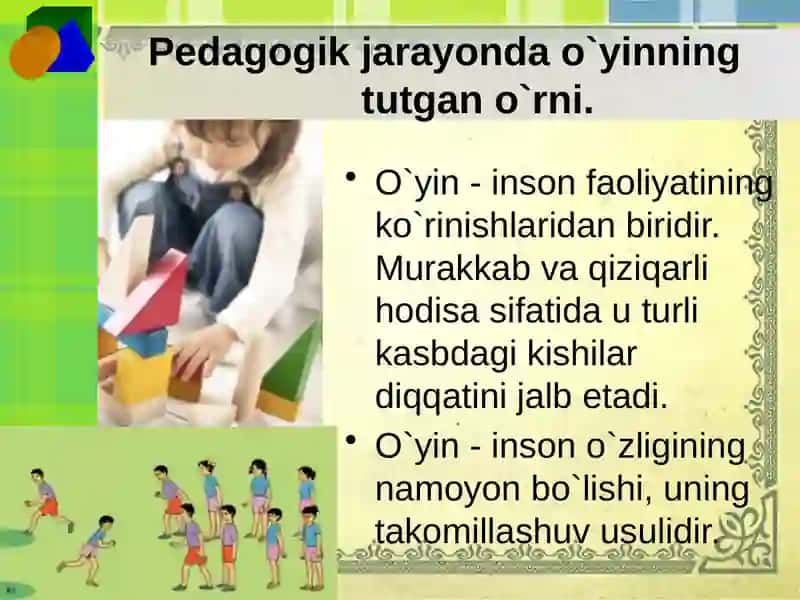 O'yin faoliyati orqali ijtimoiy ko'nik malarni shakllantirish 2