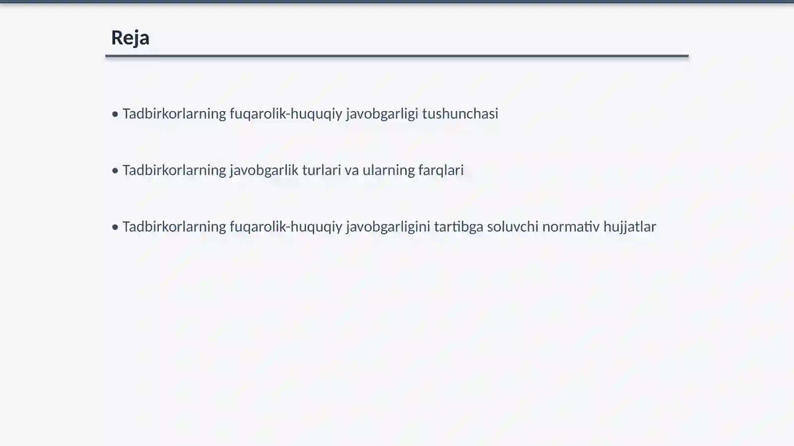 Tadbirkorlarning fuqarolik-huquqiy javobgarligining hususiyatlari 2