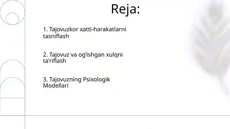 Tajovuz va ogʻishgan xulqni ta'riflash 2