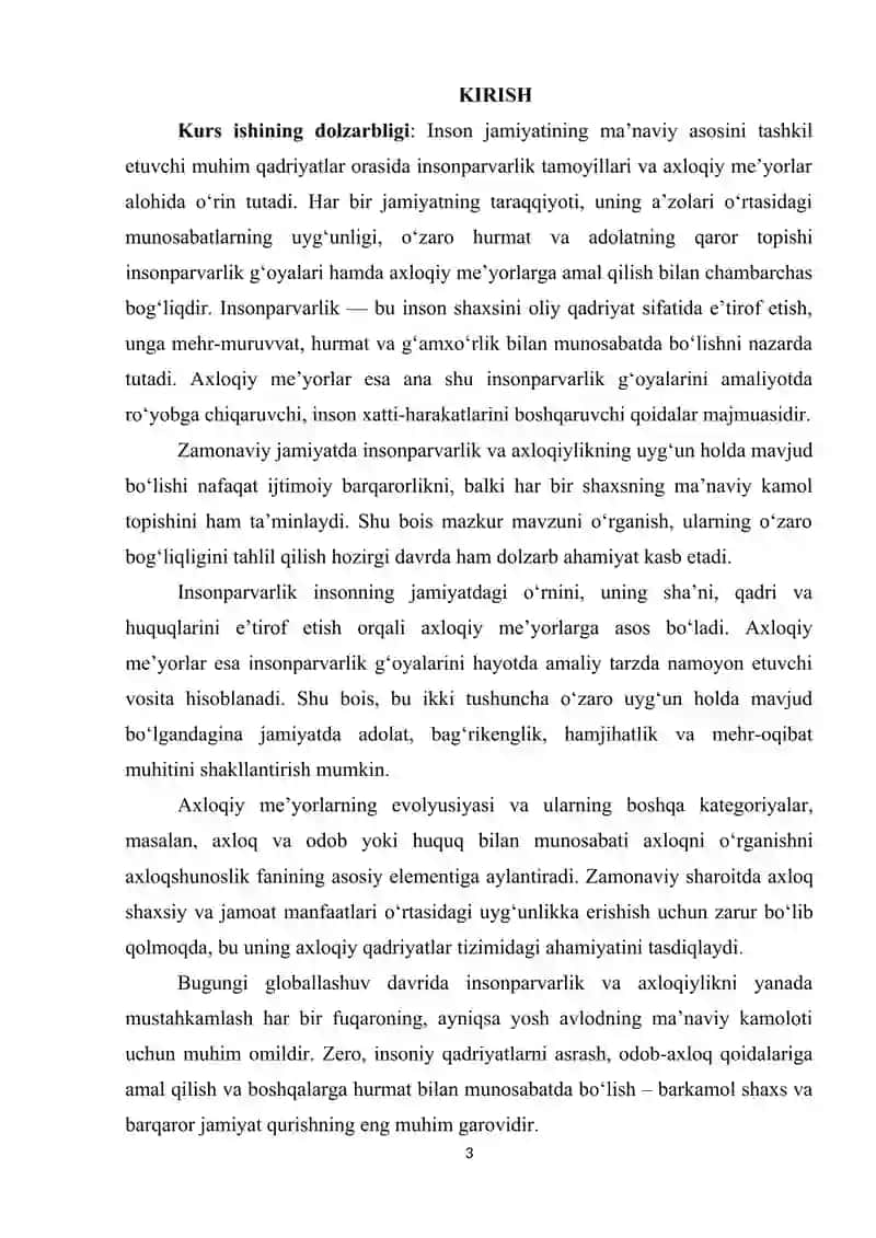INSONPARVARLIK TAMOYILLARI VA AXLOQIY ME'YORLARNING O'ZARO BOG'LIQLIGI 2
