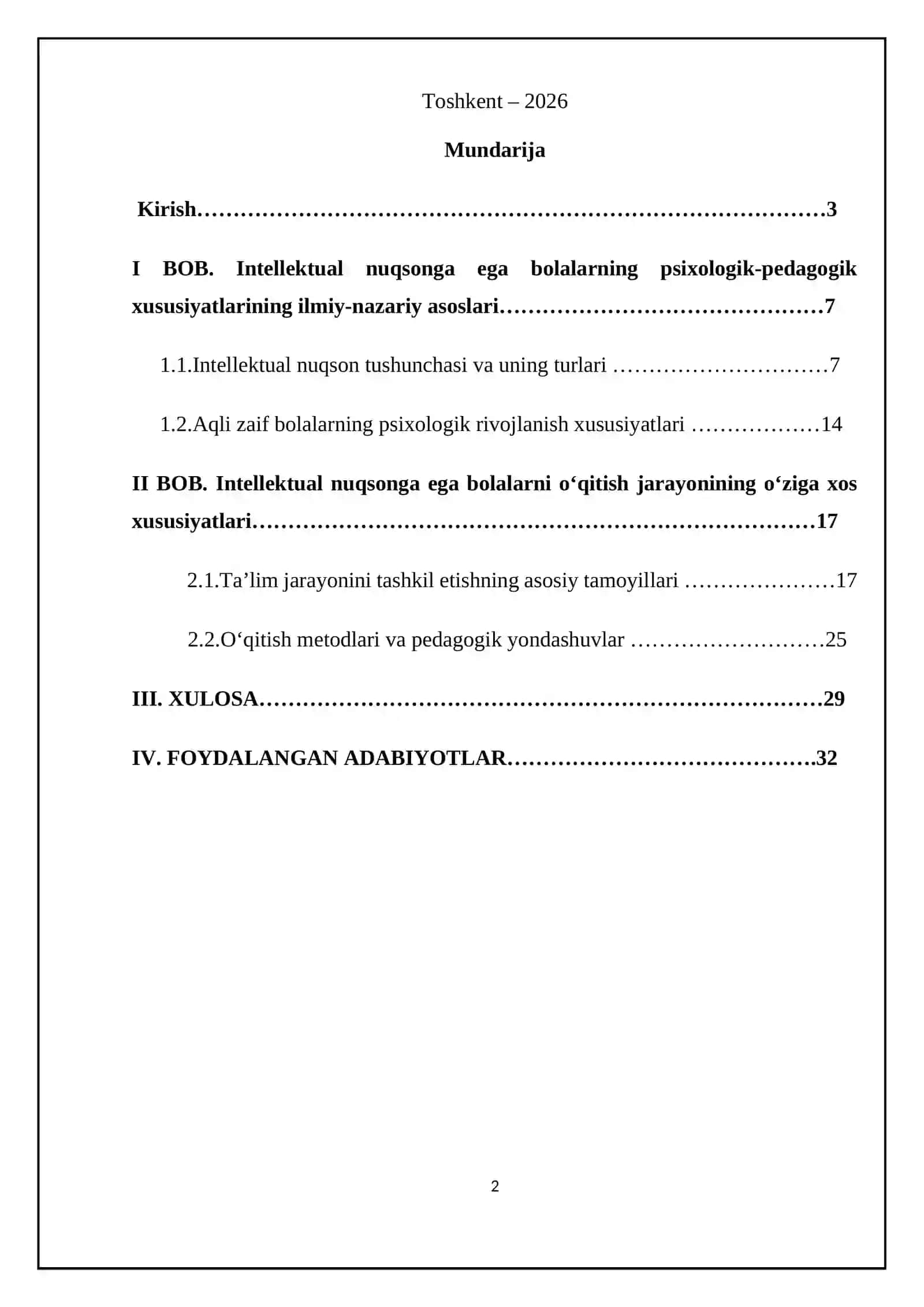 Intellektual nuqsonga ega bo‘lgan bolalarni o‘qitish jarayonining xususiyatlari 2