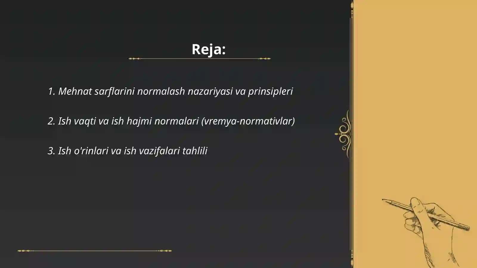 Mehnat sarflarini normalash va mehnat natijalarini tahlil qilish 2