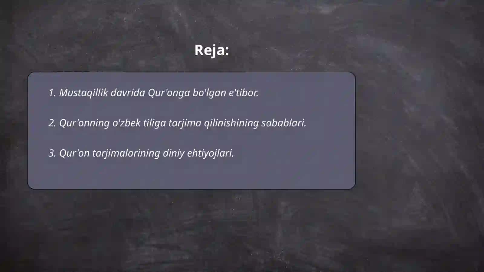 Mustaqillik yillarida Qur'onning o'zbek tiliga tarjima qilinishi va tafsirlari haqida 2