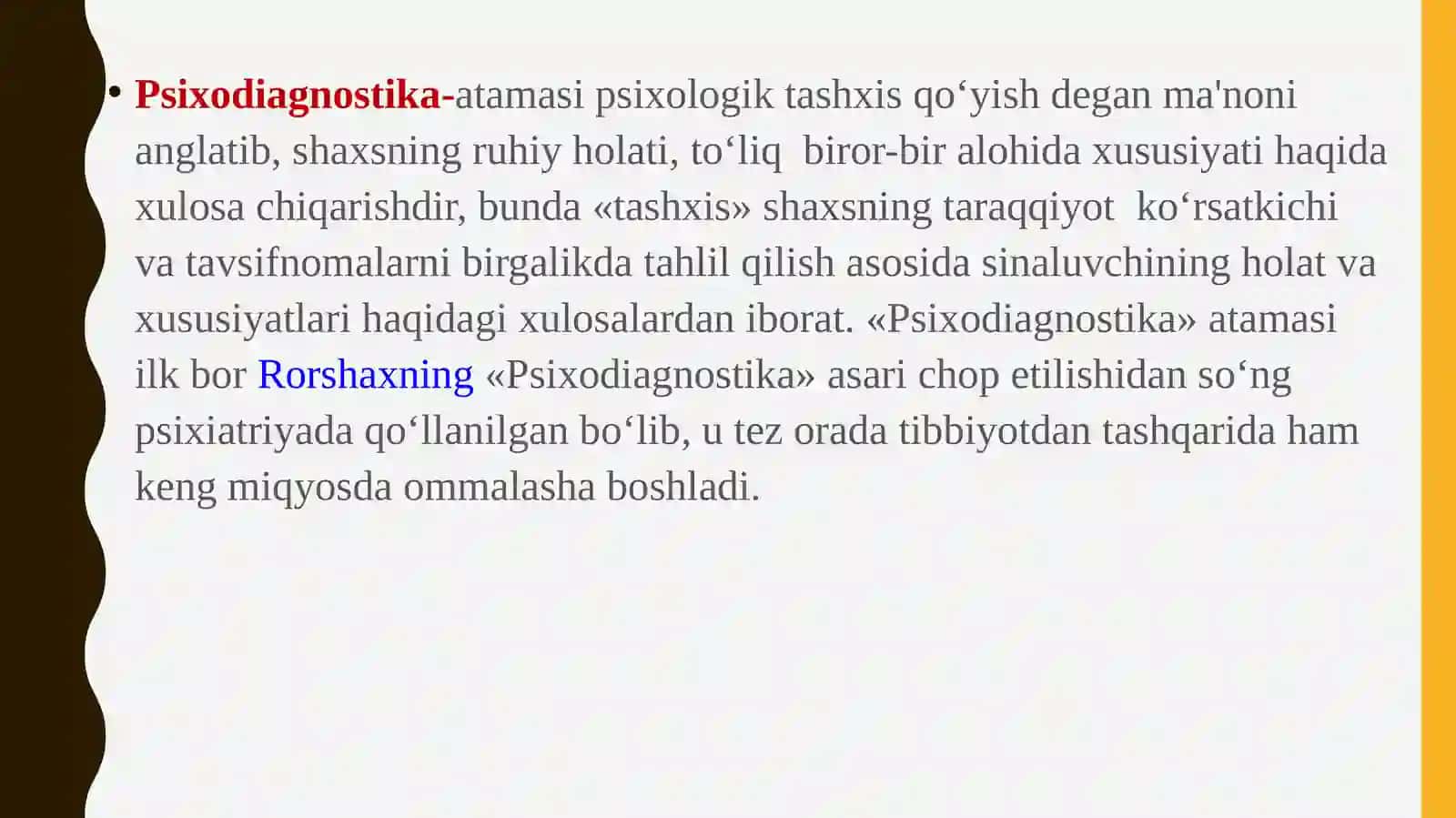Psixologik diagnostika va ularning imkoniyatlari 2