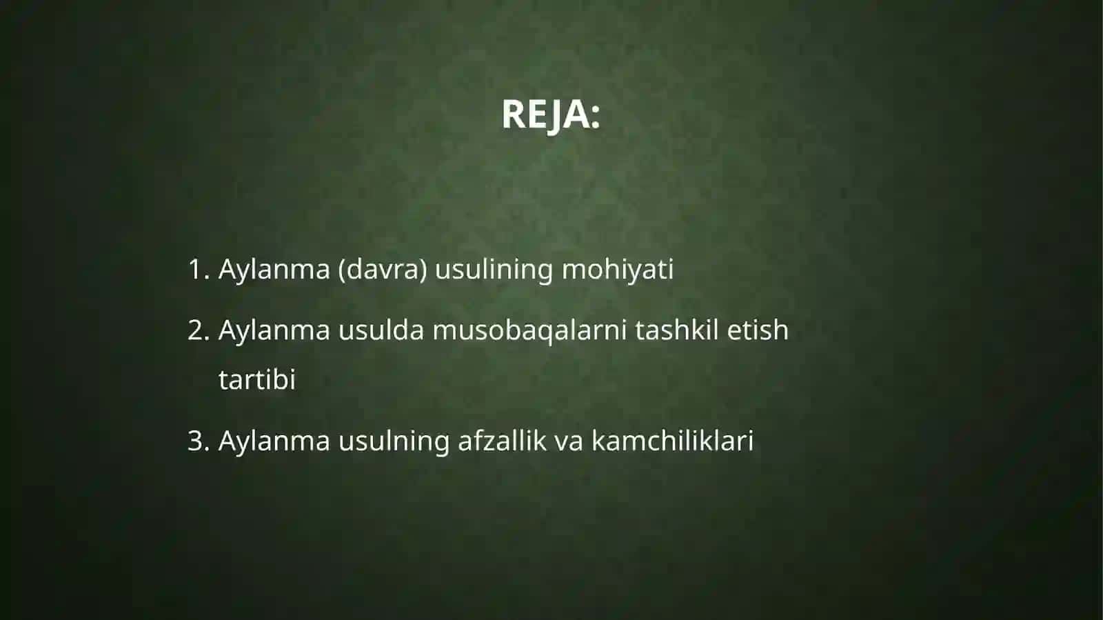 Musobaqalarni o'tkazishning aylanmasi chiqib ketish va aralash usullari 2