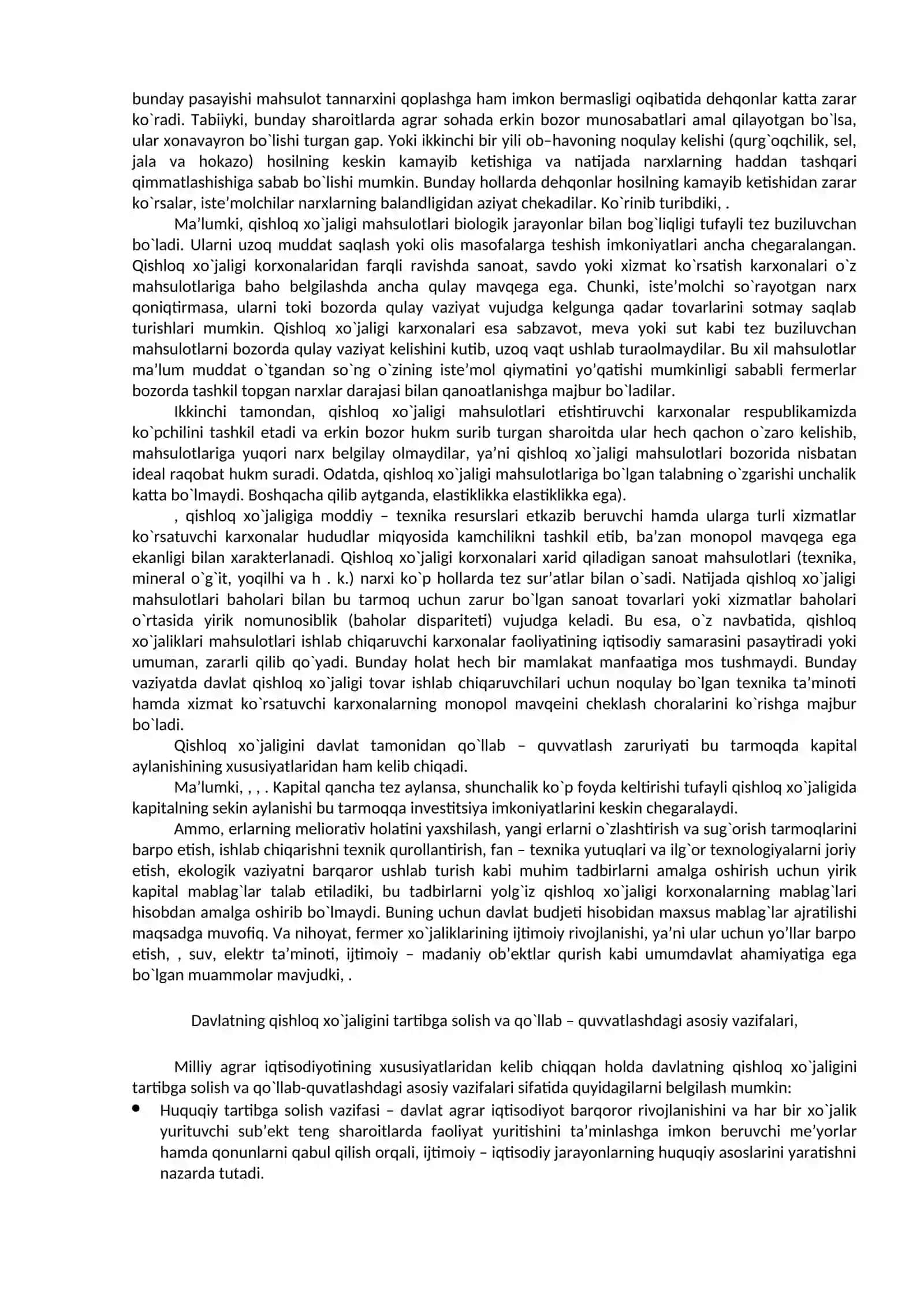 AGROSANOAT MAJMUASINI DAVLAT TOMONIDAN TARTIBGA SOLISh va QO`LLAB – QUVVATLASh 2