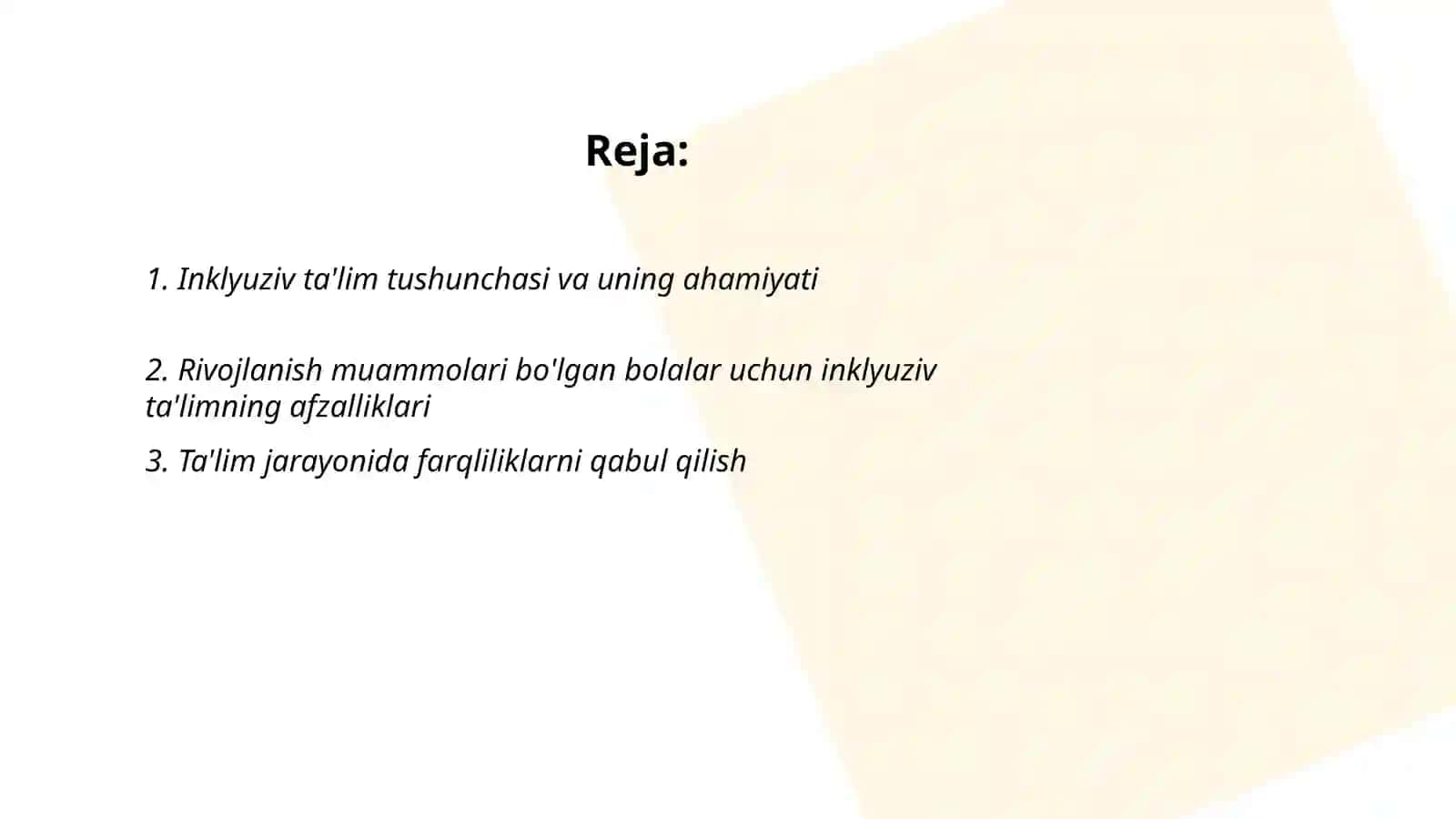 Rivojlanish muammolari bo'lgan bolalar uchun inklyuzive ta'limni keng ta'limiy amalimotiga joriy etish algoritmlari 2