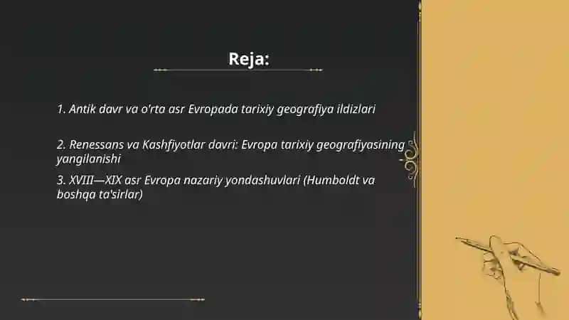 Tarixiy geografiya fanining Yevropa va Rossiya hududida rivojlanishi 2