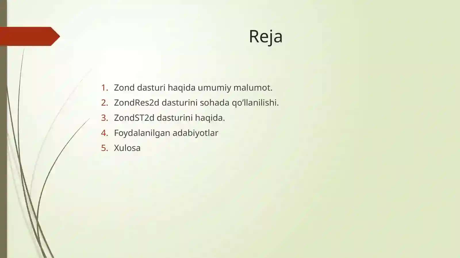 Zond dasturi va seysmorazvedka sohasida qo`llanilishi 2
