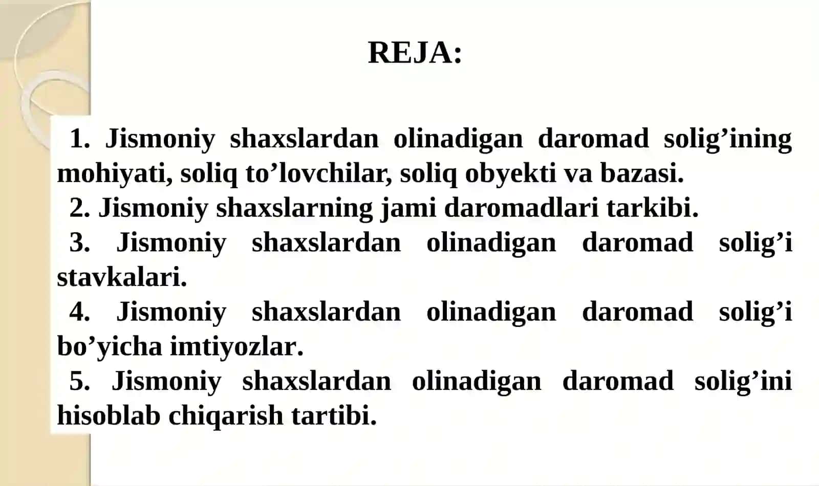 JISMONIY SHAXSLARDAN OLINADIGAN DAROMAD SOLIG’I 2