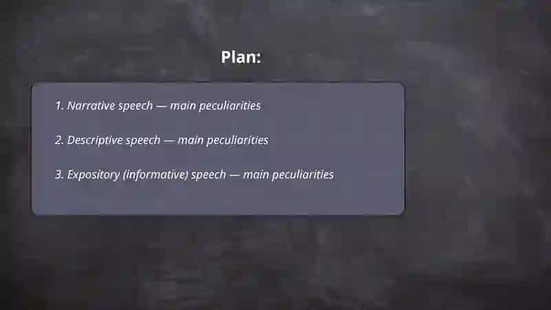 Types of speech and their main peculiarities 2
