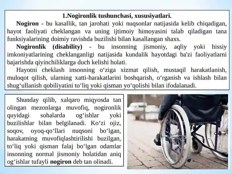 Jismoniy va aqliy nogironlik va ularni tiklash 2