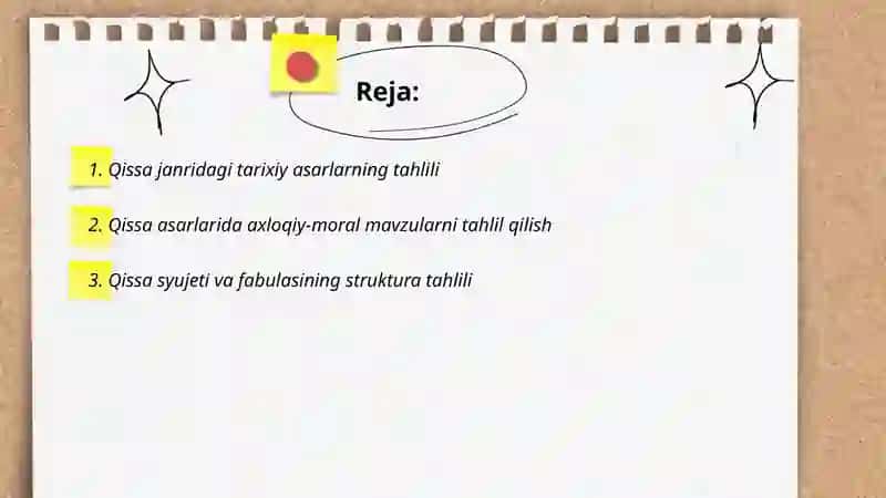Qissa janridagi asarlar tahlili 2