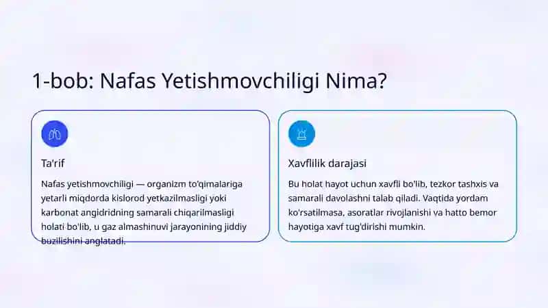 Nafas Yetishmovchiligi: Etiologiyasi, Tasnifi va Klinik Belgilar 2