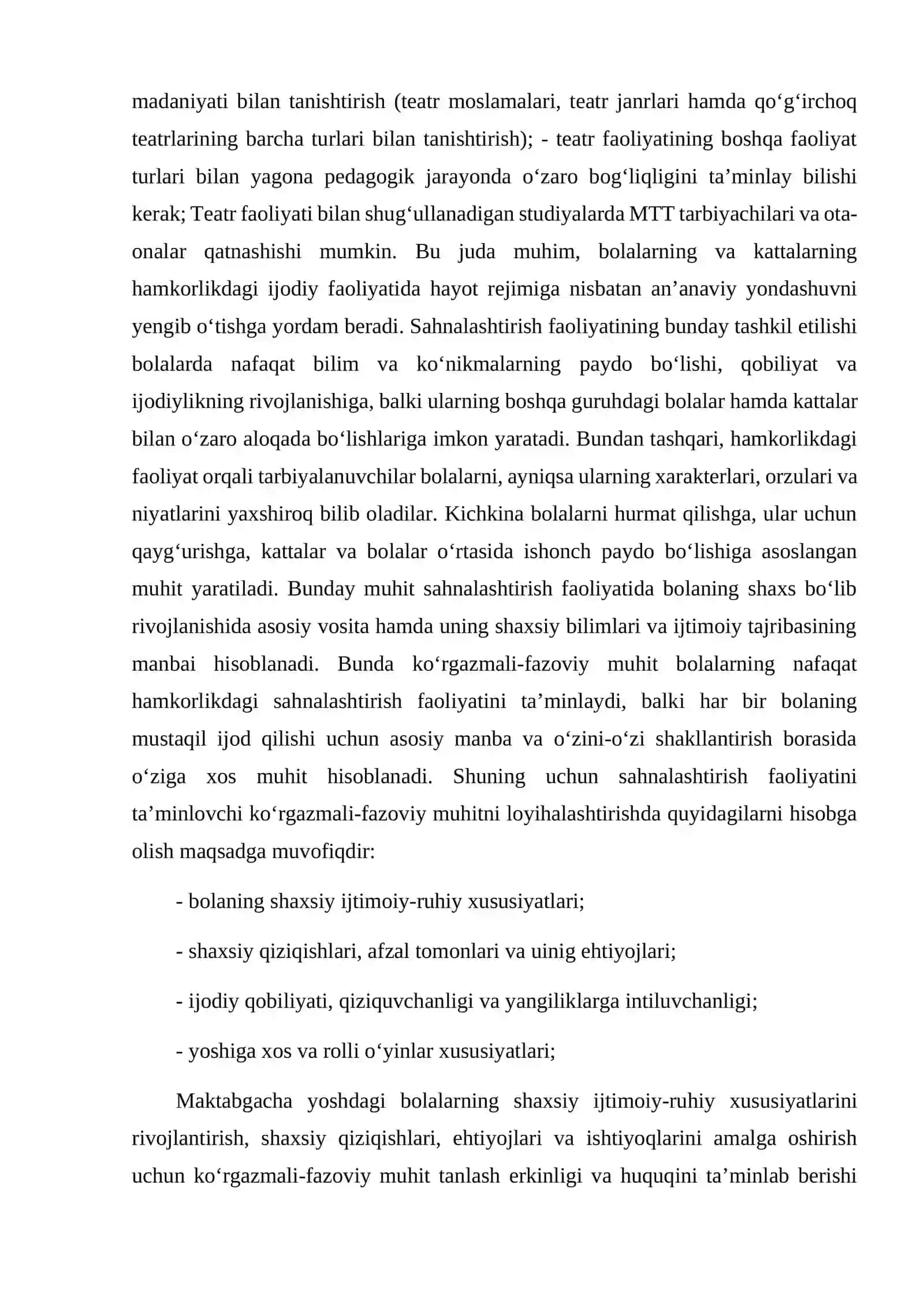 SAHNALASHTIRISH FAOLIYATI JARAYONIDA BOLALARDA IJODKORLIKNI RIVOJLANTIRISHNING O'ZIGA XOSLIGI 2