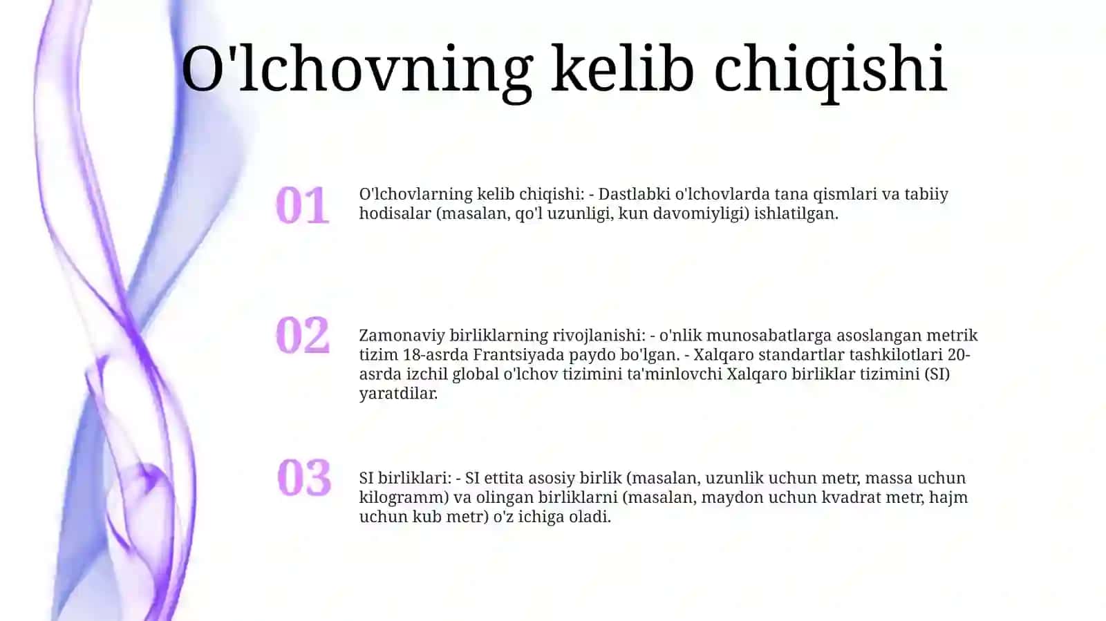 Zamonaviy O'Lchov BirliklariningVujudgaKelishi 2