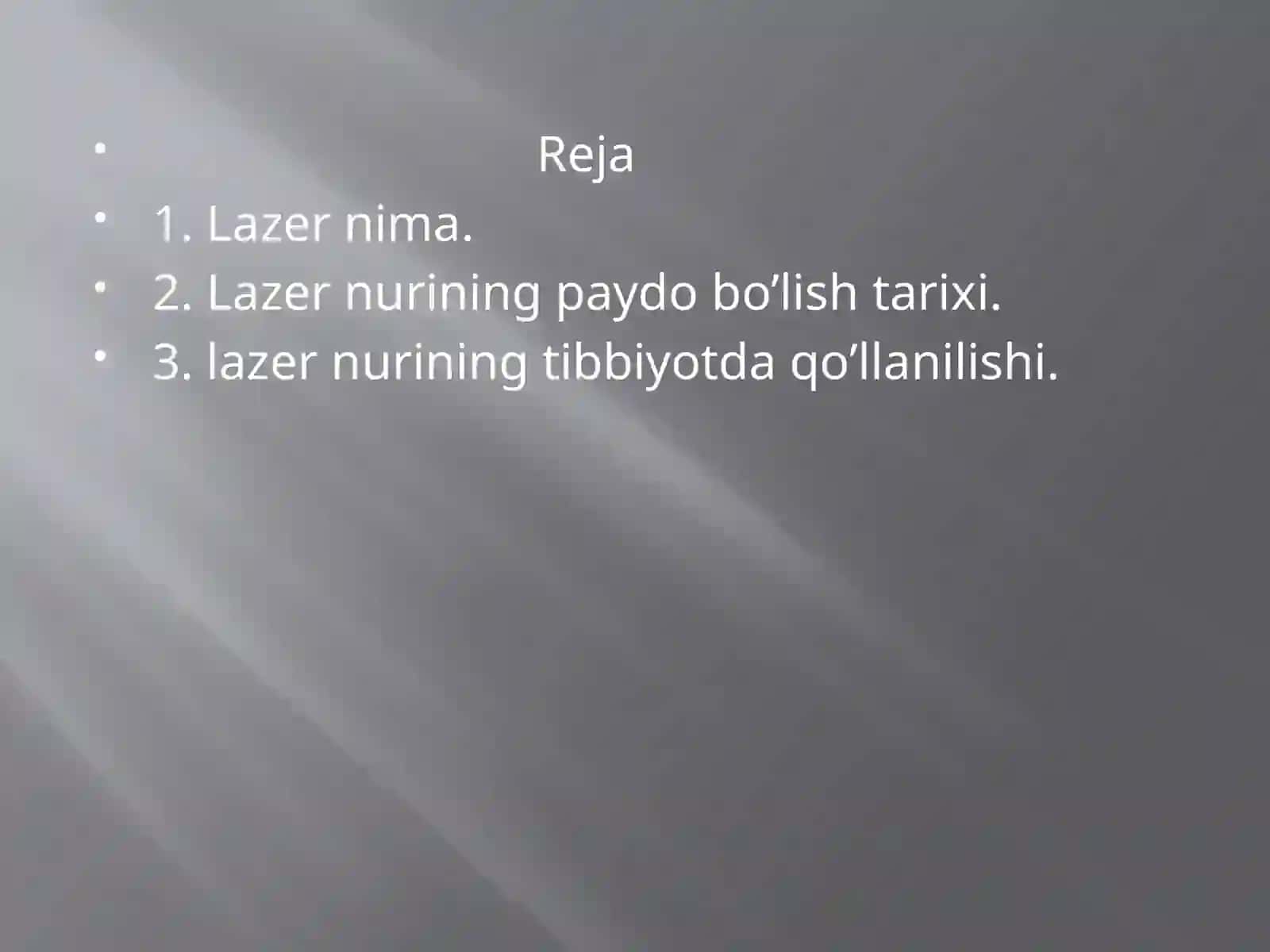 Lazernurlarining tabiati va uning tibbiyot da qo’llanilishi 2