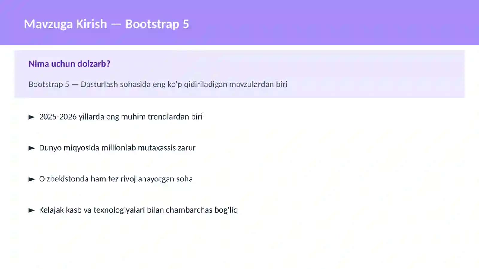 DASTURLASH | JAVASCRIPT VA WEB 2