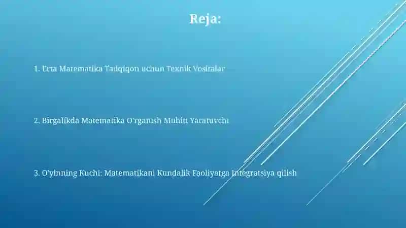 Matematikani Kundalik Faoliyatga Integratsiya qilish 2