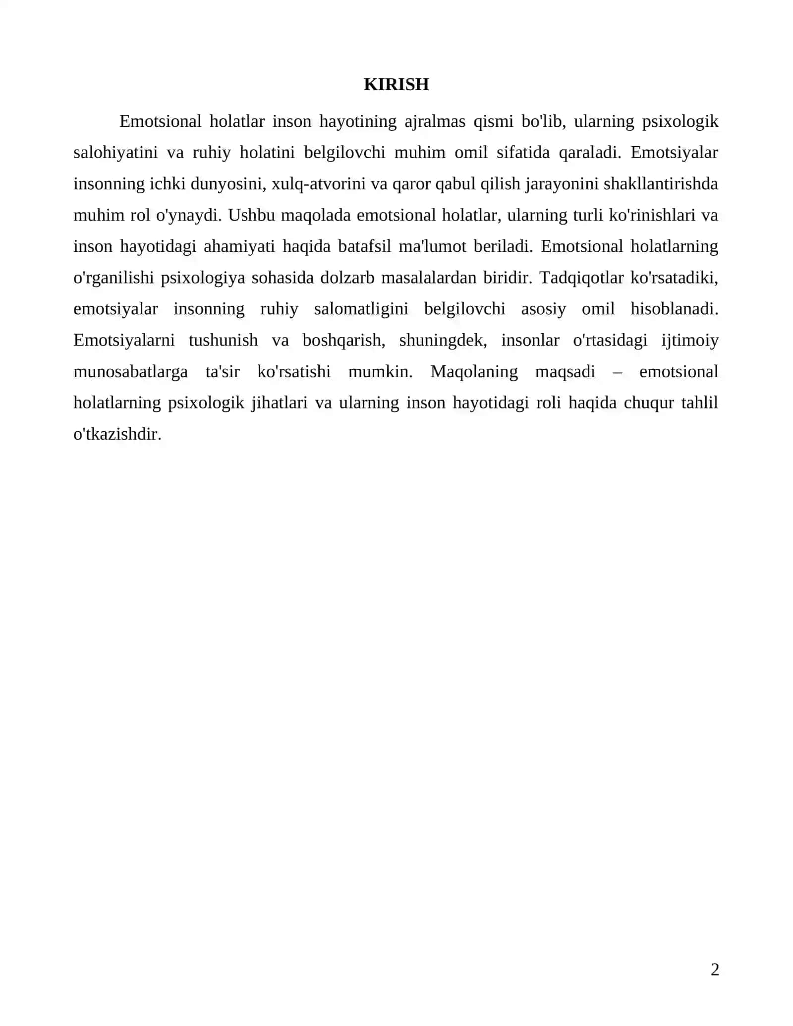 Emotsional holatlar va ularning inson psixologiyasiga ta'siri 2