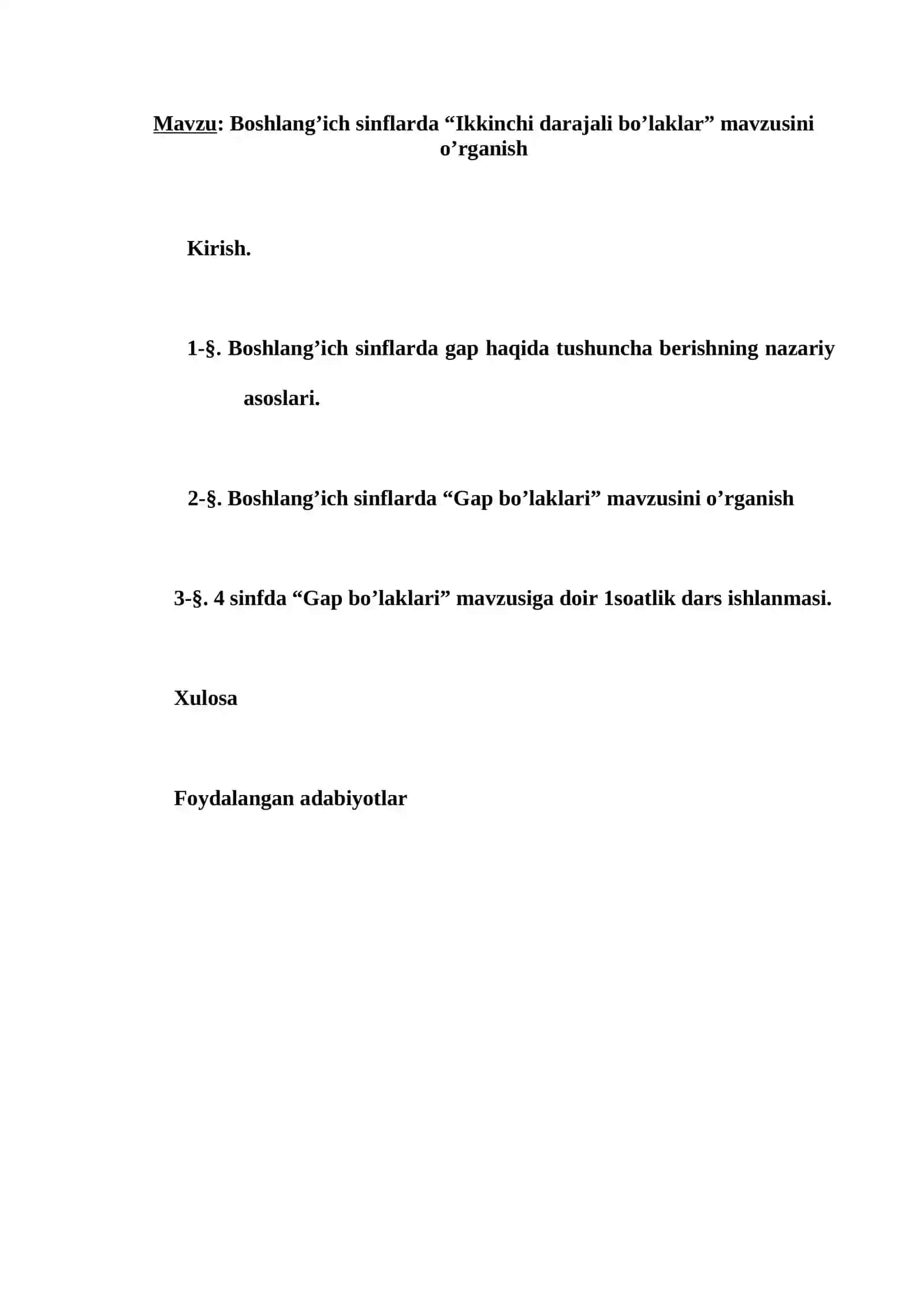 Boshlang’ich sinf ona tili darslarida «Gapning bosh bo’laklari» mavzusini o’rganish 2