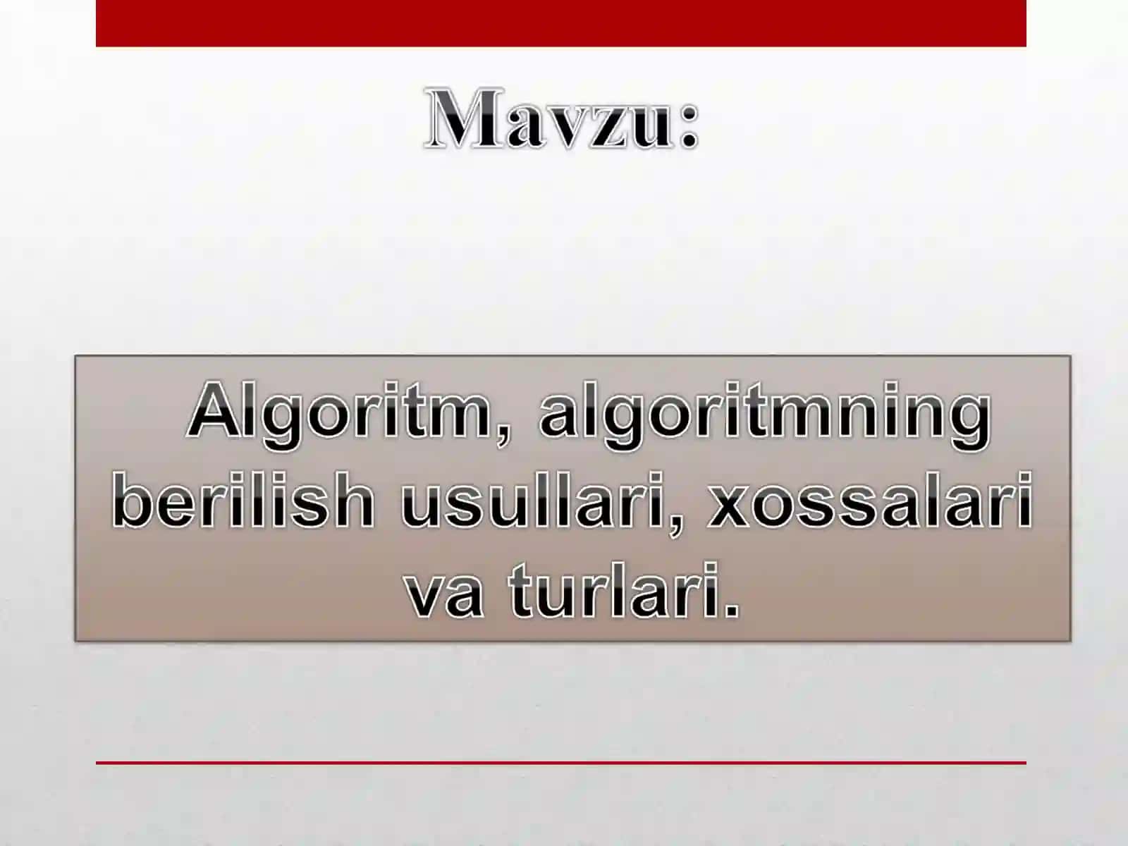 Axborot texnologiyalarini rivojlanishining asosiy bo‘g‘ini bu algoritmlash jarayonidir 2