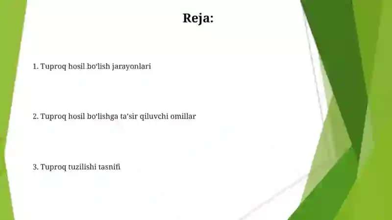 Tuproq tuzilishi va hosil bo'lishi 2