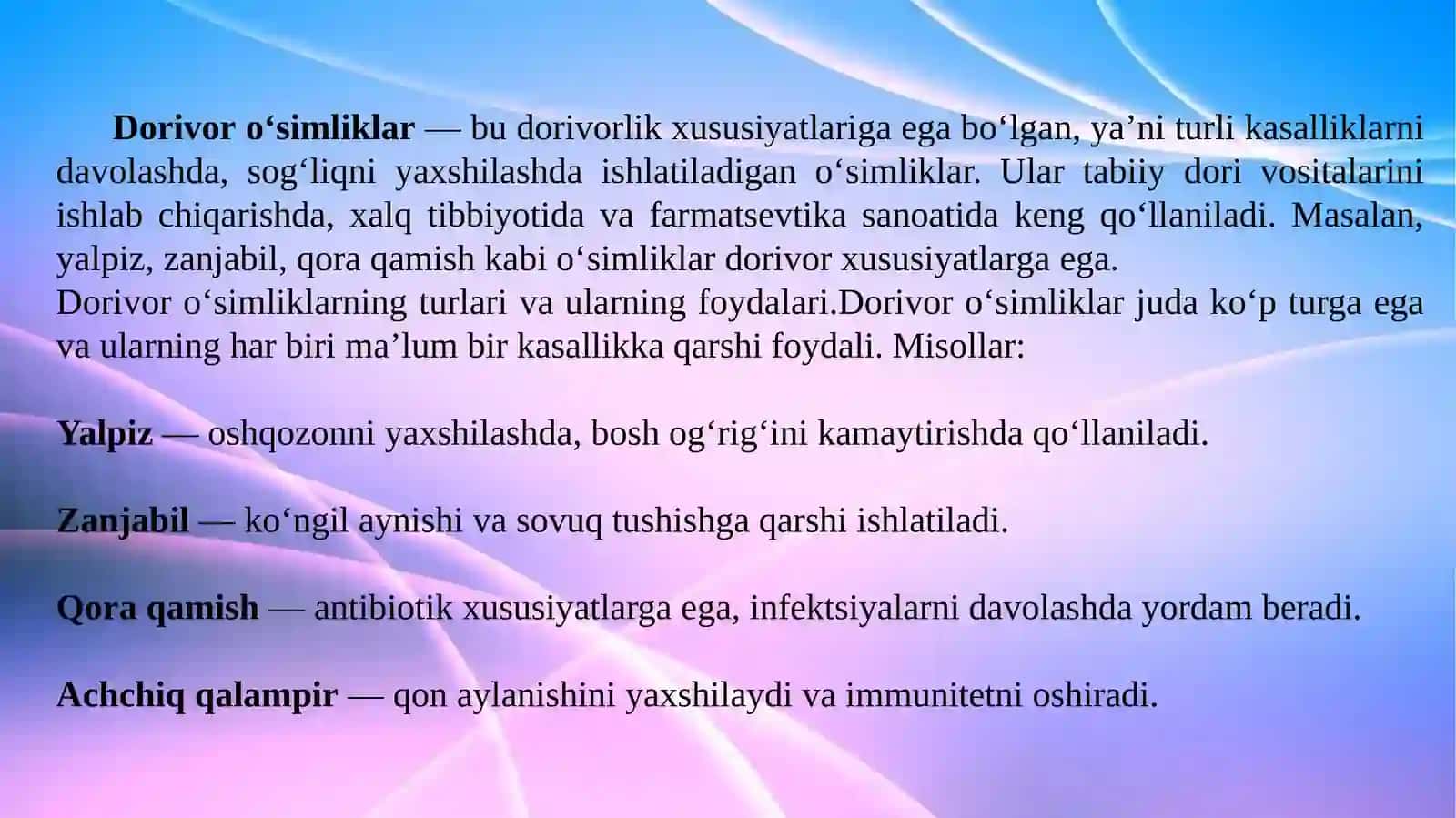 Dorivor o‘simliklarni himoya qilish va ulardan oqilona foydalanish 2