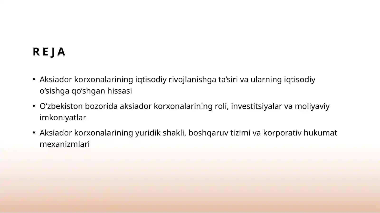 o'zbekiston iqtisodiyotida aksiador korxonalarini o'rni 2