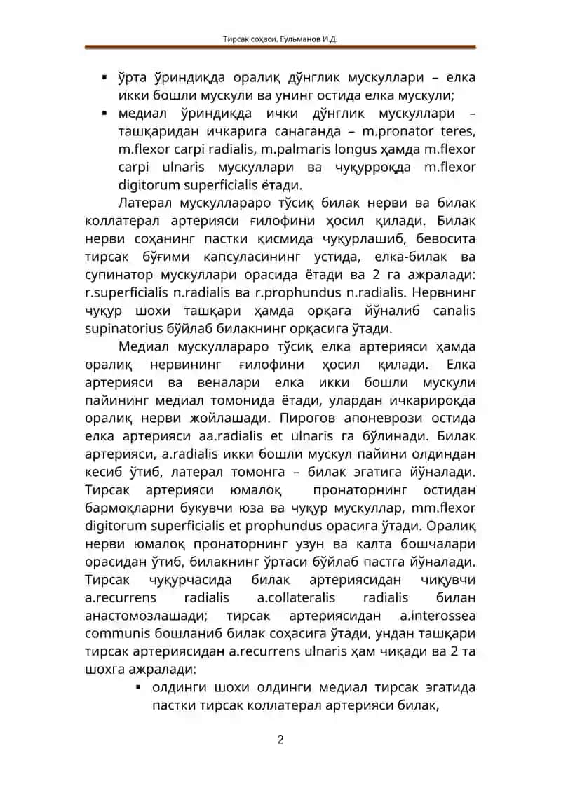 ҚЎЛНИНГ ТОПОГРАФИК АНАТОМИЯСИ 2