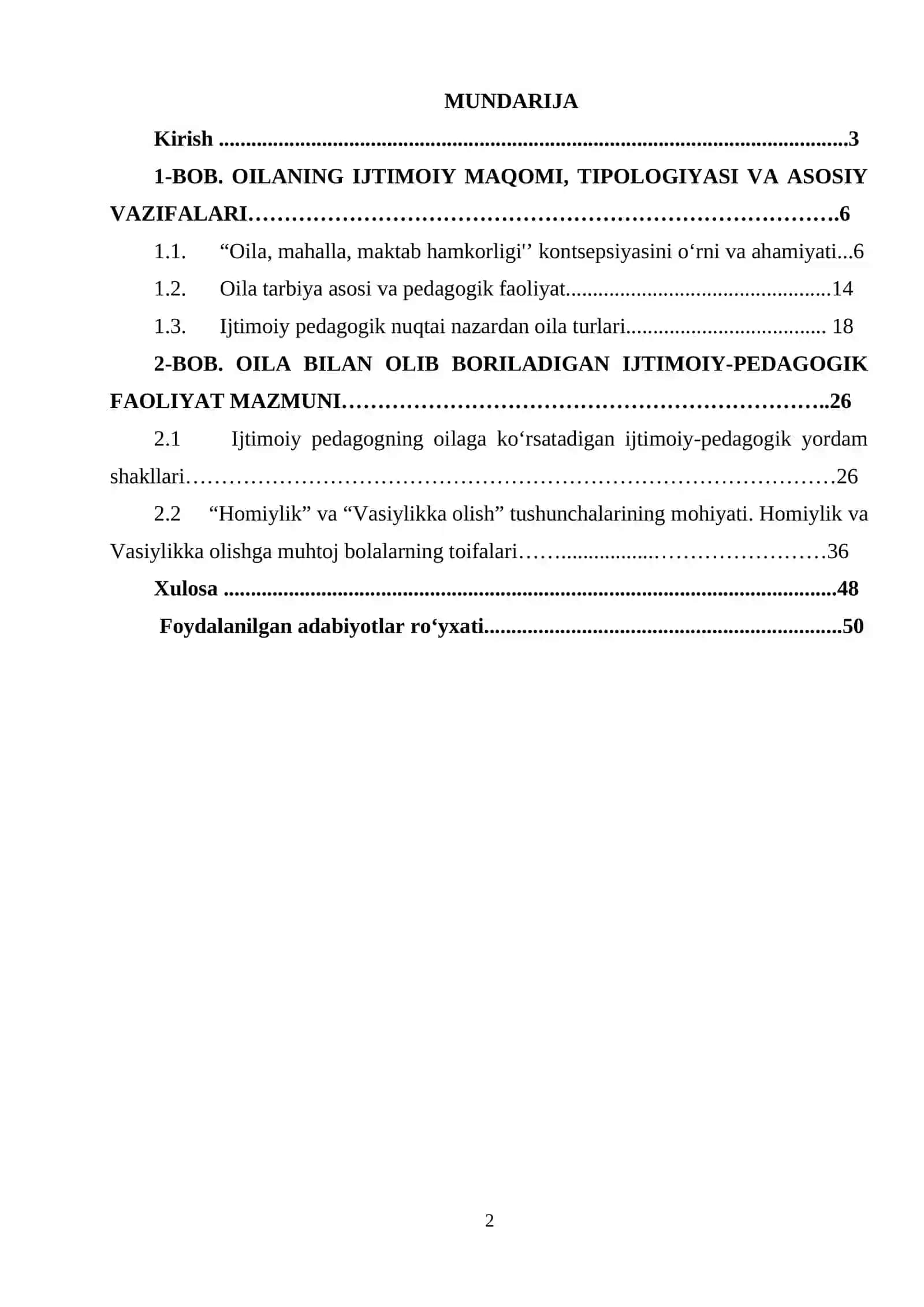 OILADA OLIB BORILADIGAN IJTIMOIY-PEDAGOGIK FAOLIYAT 2