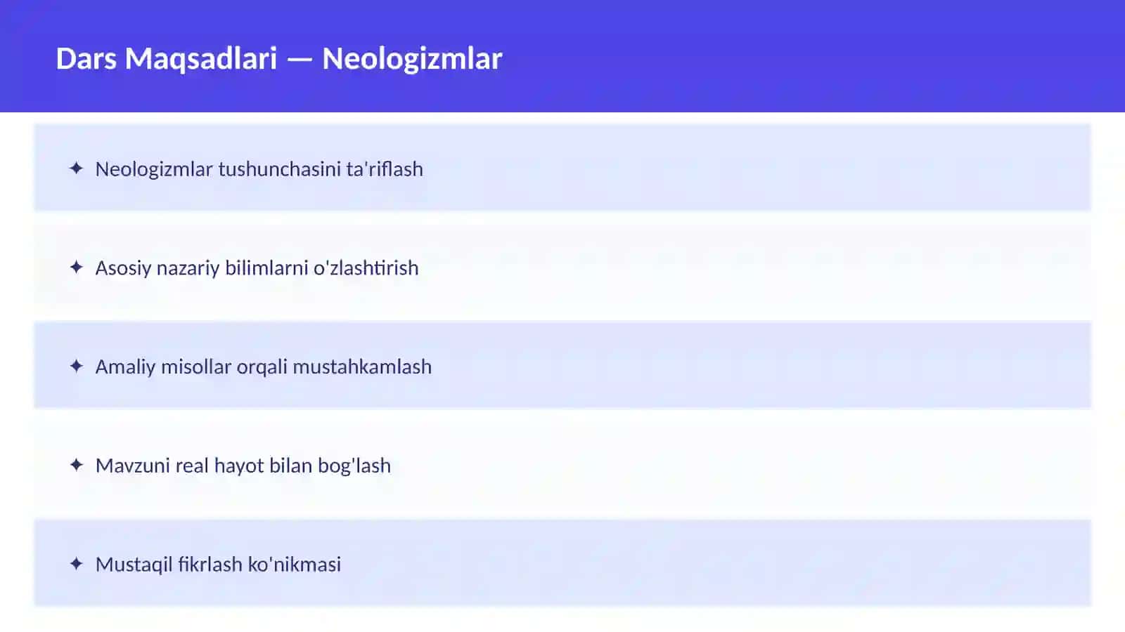 O'ZBEK TILI Arxaizmlar 2