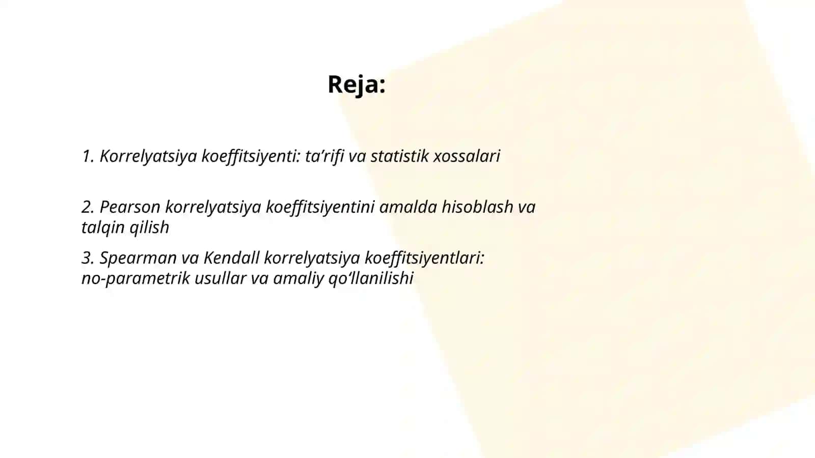 Korrelyatsiya koeffitsiyenti: taʼrifi va statistik xossalari 2