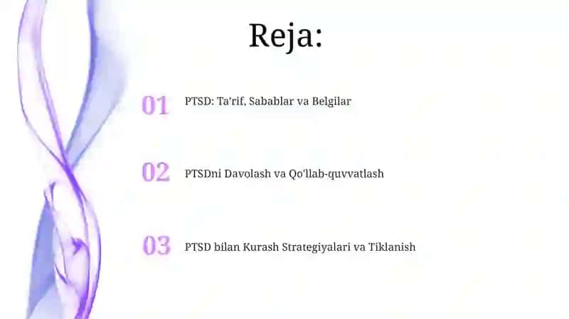 PTSD: Ta'rif, Diagnostika va Sabablari 2