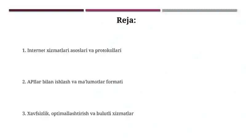 Internet xizmatlari bilan ishlash 2