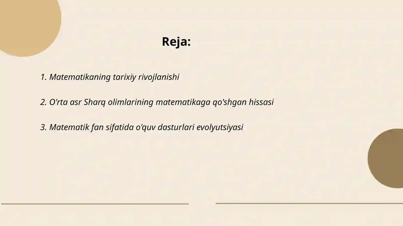 Matematikaning fan va ôquv predmeti sifatida tarraqiyoti 2