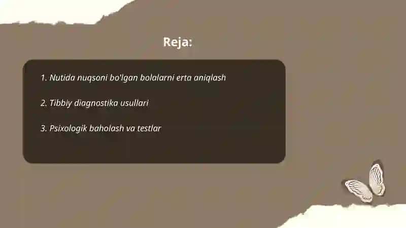 Nutida nuqsoni bo'lgan bolalarni tashxislash va reabilitatsiya qilish 2