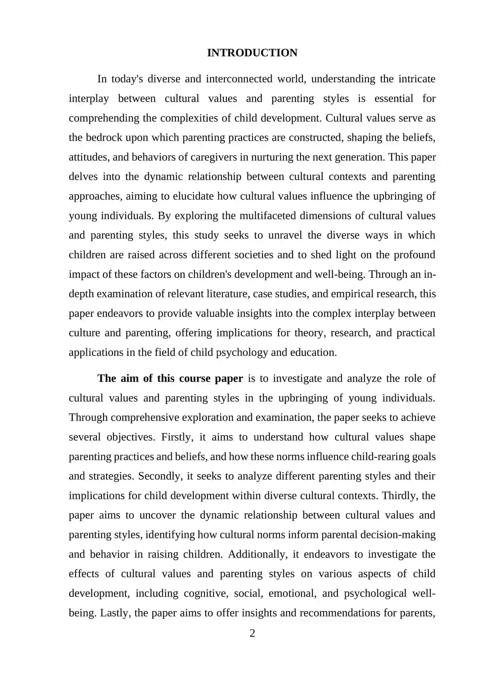 Cultural Values and Child Upbringing 2