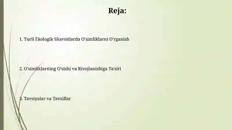 Turli Ekologik Sharoitlarda O'simliklarni O'rganish 2