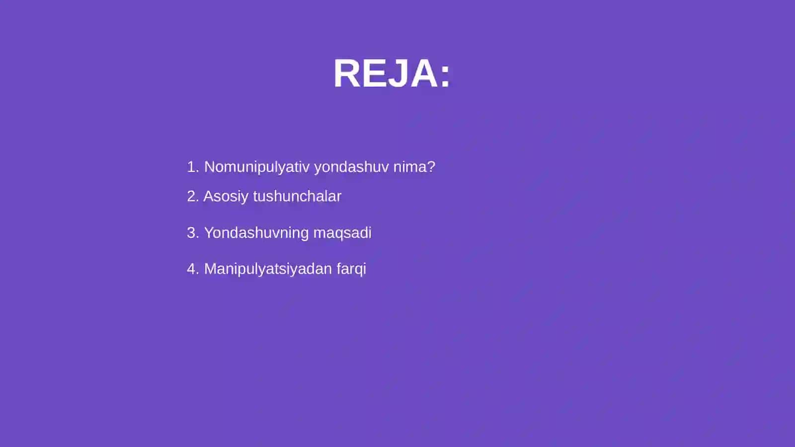 Nomunipulyativ yondashuv 2